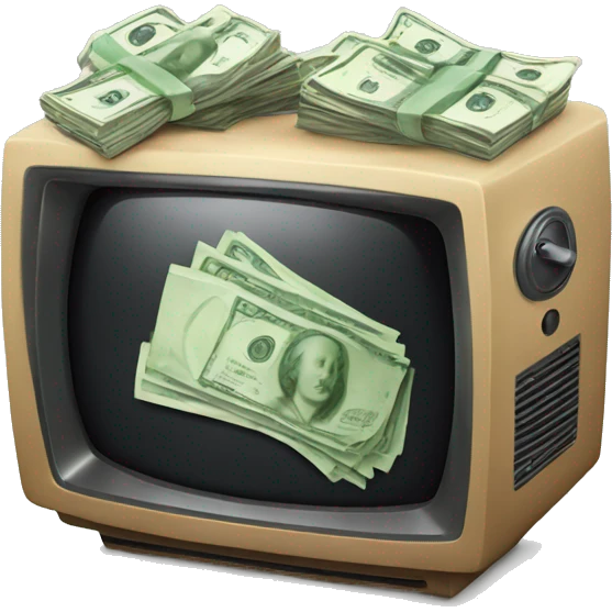 tv with money emoji