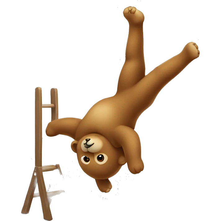 Teddy bear doing a handstand emoji