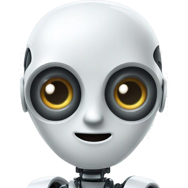 artificial intelligence robot with white borders emoji