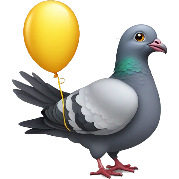 A pigeon holding a balloon  emoji