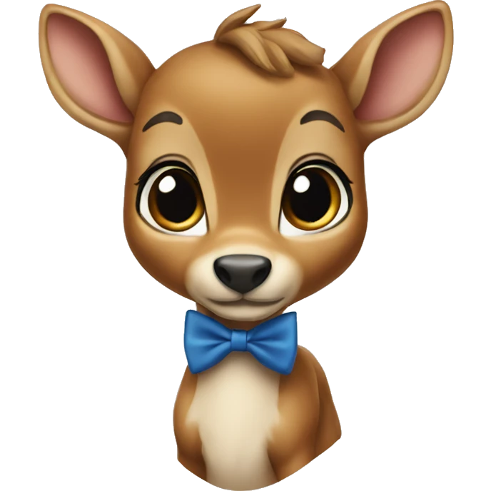 Bambi with blue bow tie emoji