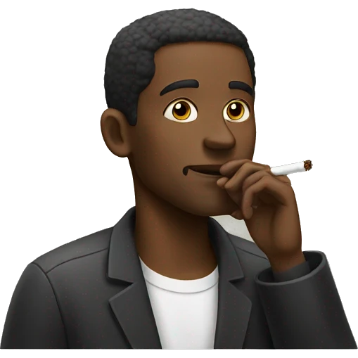 Black man smoking cigarette  emoji