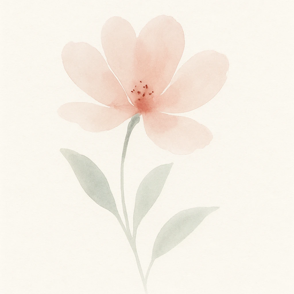 aesthetic flower, dreamy watercolor style emoji
