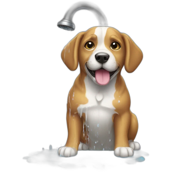 dog having a shower emoji