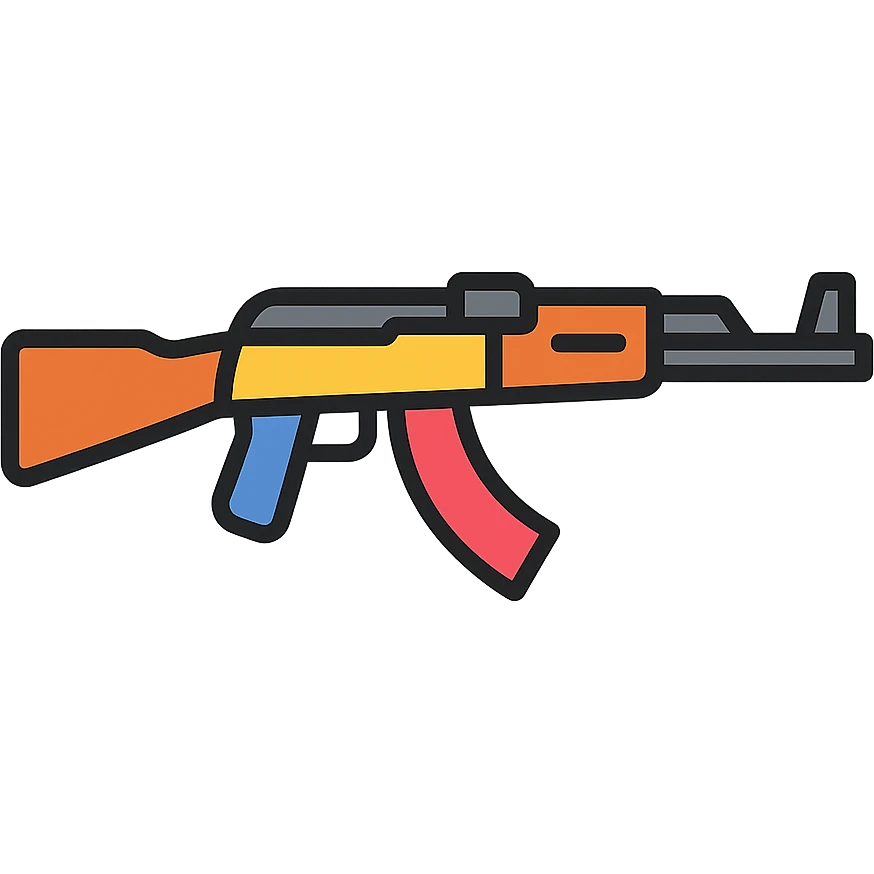 colored AK-47 rifle icon emoji