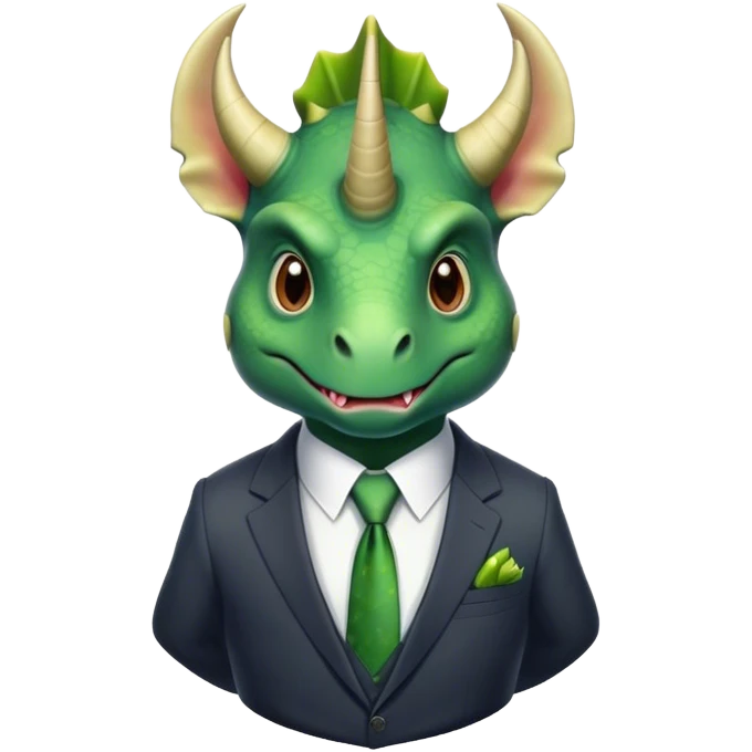 faces of different office green triceratops in a suit emoji