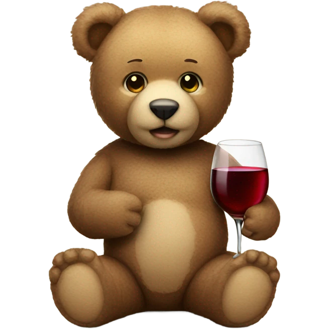Teddy Bear drinking a glass of wine emoji