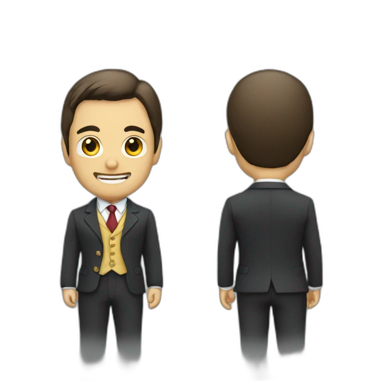 señor con traje con la cara de chakichan emoji