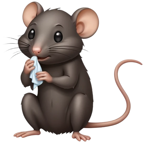 a black rat standing and wiping its sweaty face emoji