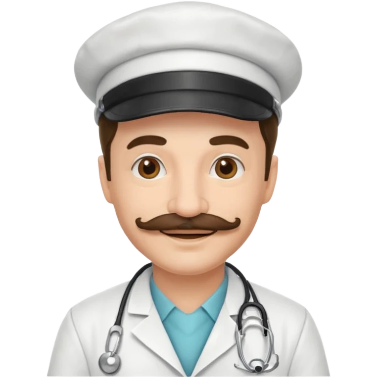 mustached doctor with hat emoji