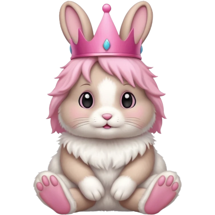 bunny with pink crown emoji