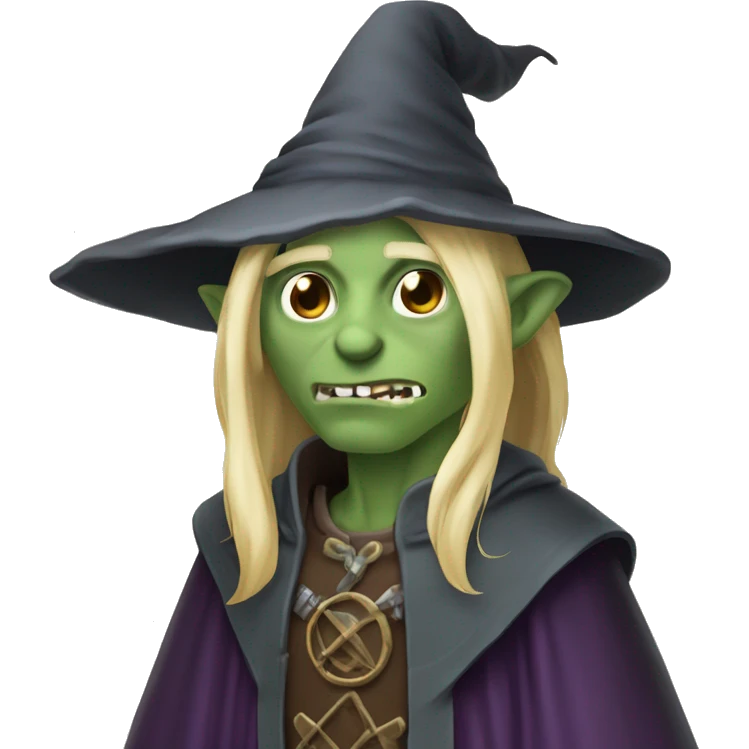 half-orc wizard necromancer with blonde hair emoji