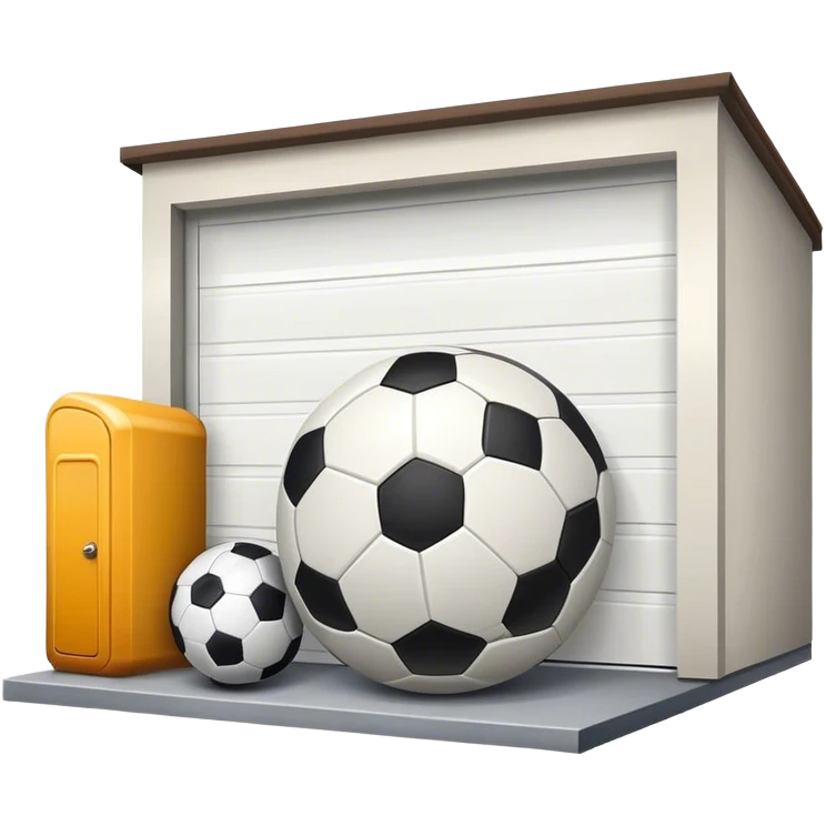 Garage can with a football emoji