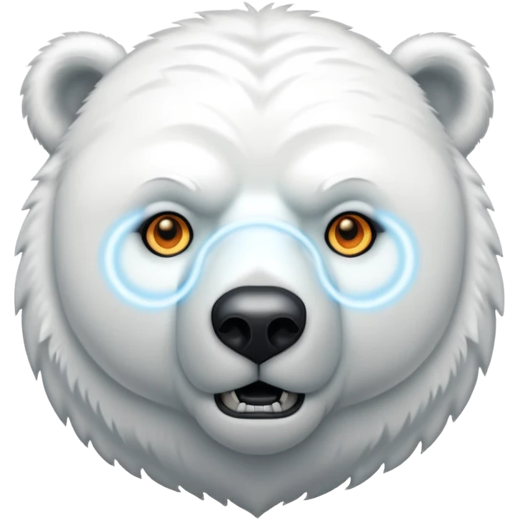 Create a polar bar shooting lasers out of its eyes emoji