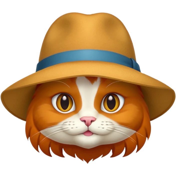 Chat qui porter pun chapeau emoji