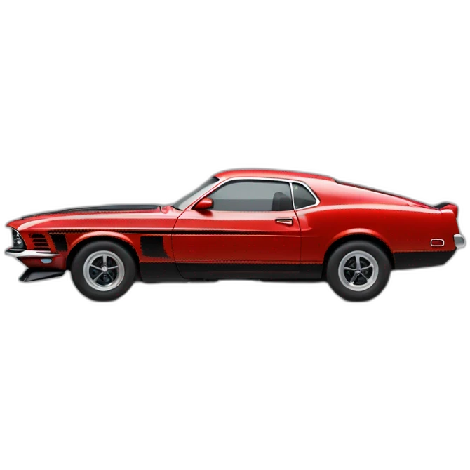 Red mustang mach 1 right side emoji