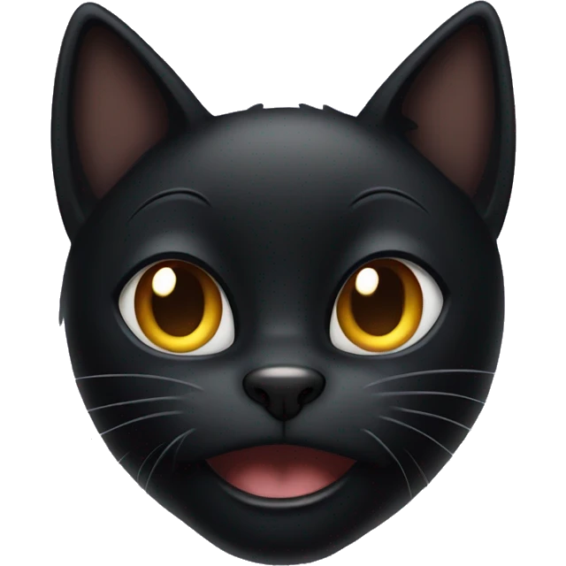 Scared black cat with an arched back emoji