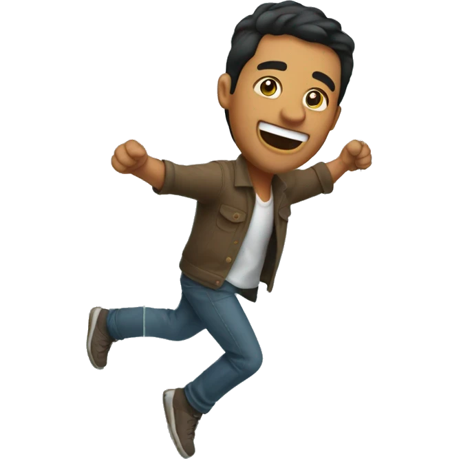 A Latino guy banging on a glass wall to help them emoji