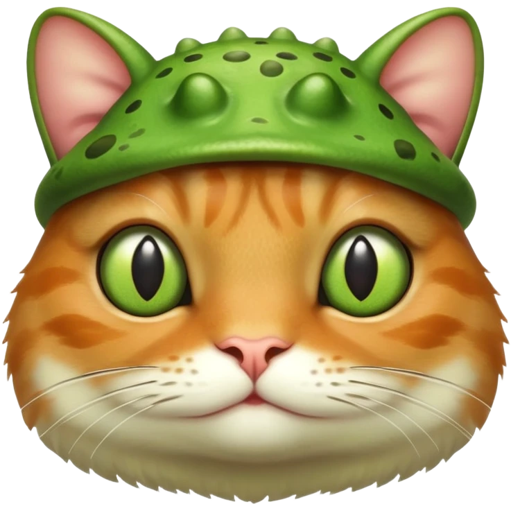 Cat with a frog on its head emoji