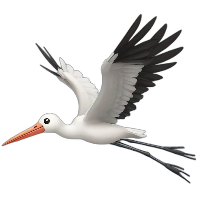 Stork fly emoji