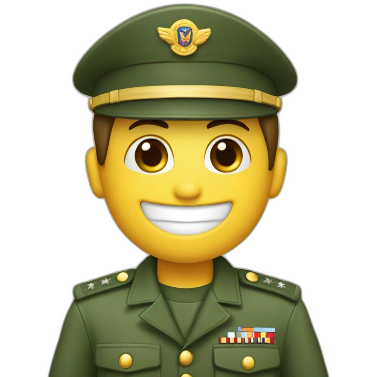 carita feliz con saludo militar emoji