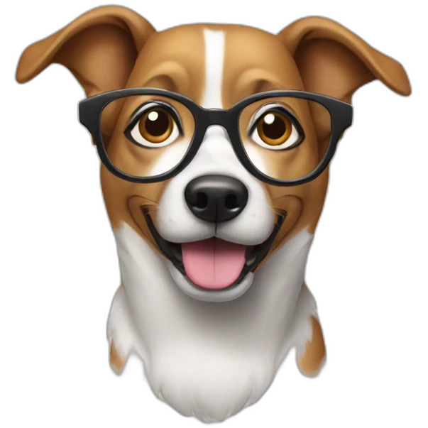 Smart dog with glasses emoji