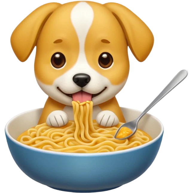 Dog with noodles emoji