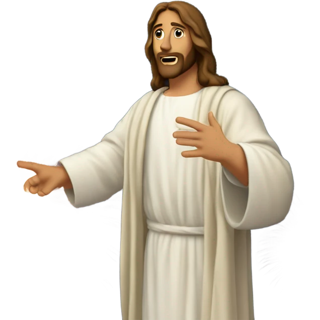 Jesus shooting fireworks for new years emoji