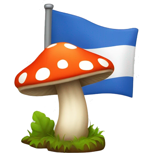 mushroom with an orienteering flag emoji
