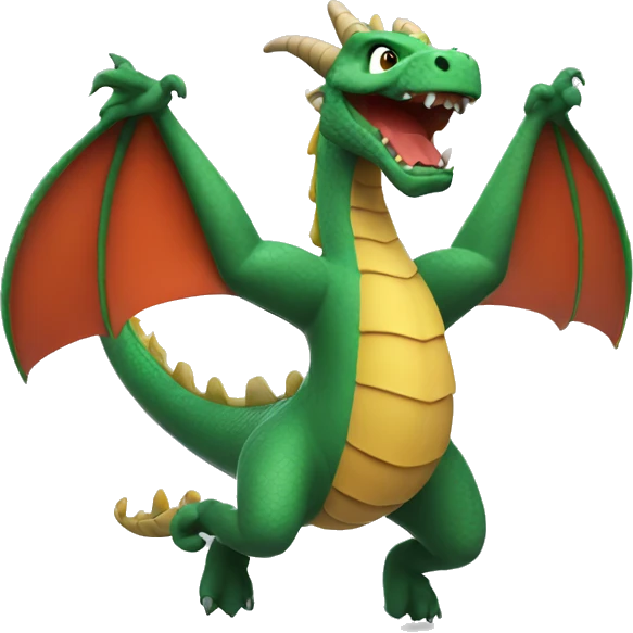 Dragon doing jumping jacks  emoji