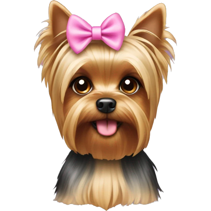 yorkie dog with pink bow emoji