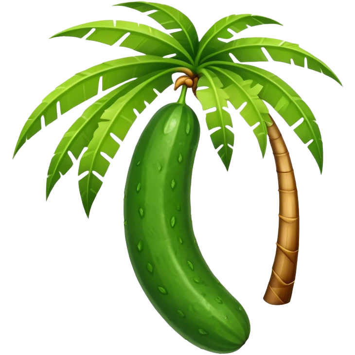 cucumber hangs on a palm tree branch emoji