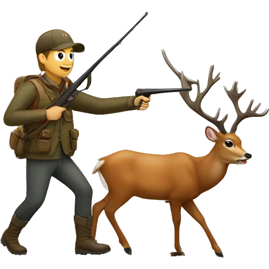 Hunting a deer emoji