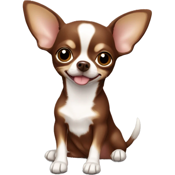 Chihuahua chocolate color, red sweatshirt  emoji