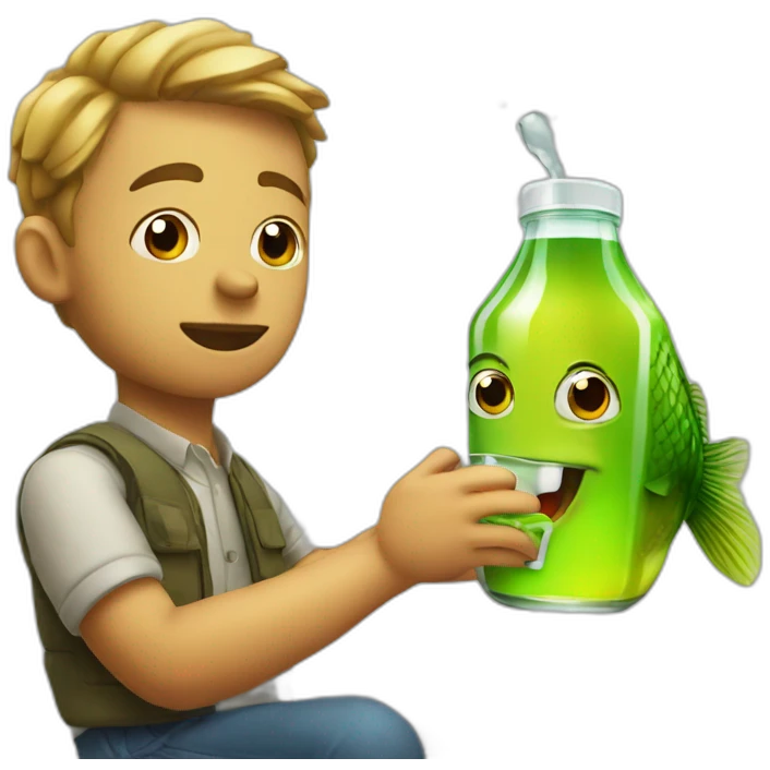 Fish drink apple juice emoji