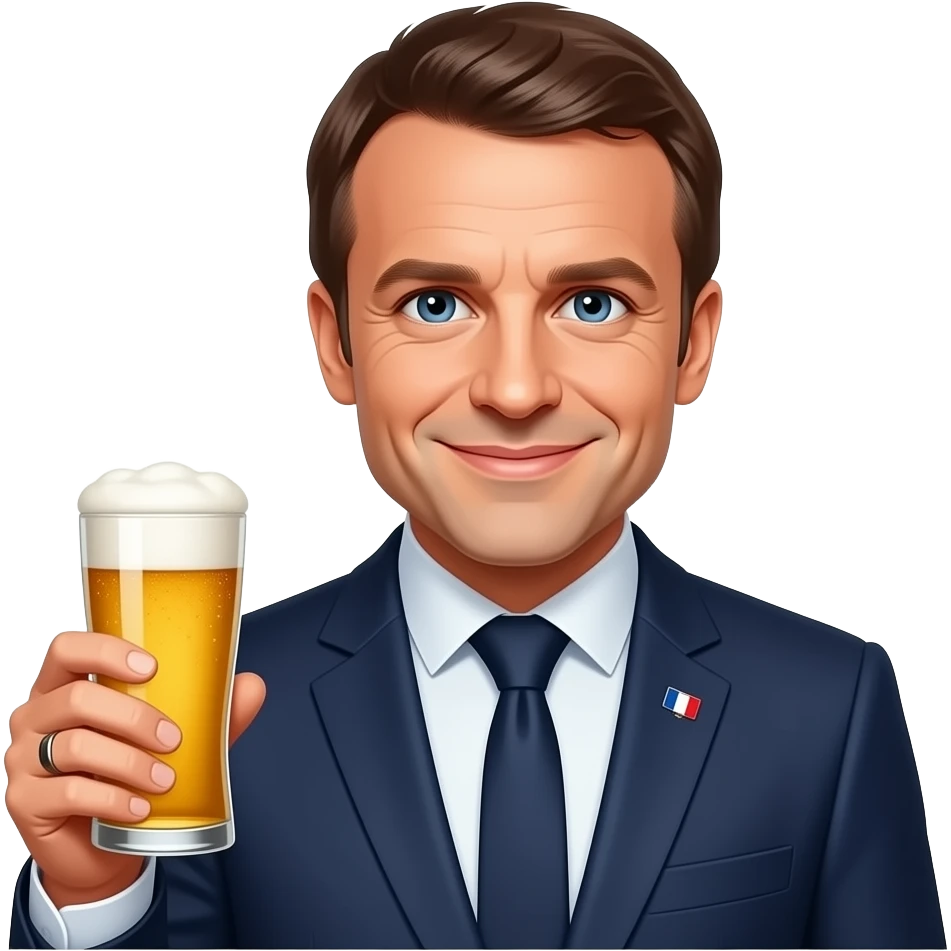 Emmanuel Macron beer emoji