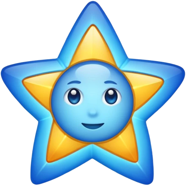 Make a shining bright blue star emoji