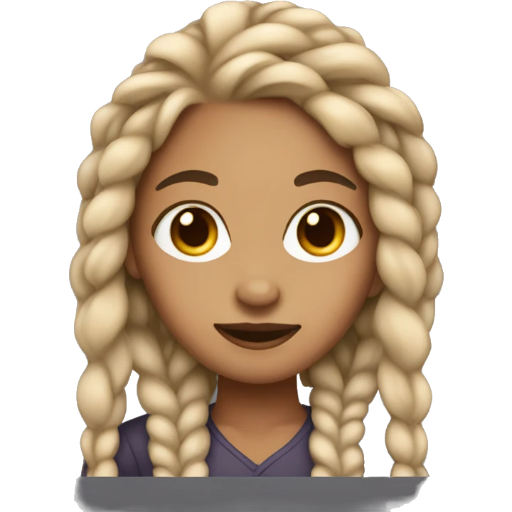 girl, lightskin, braids in hair emoji