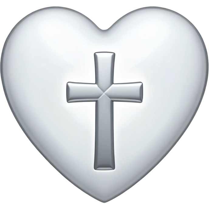 White heart with silvercross emoji
