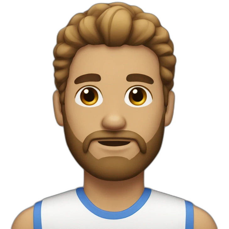 Bearded man with black eyes and hair. Hair is straight and complexion is light brown emoji