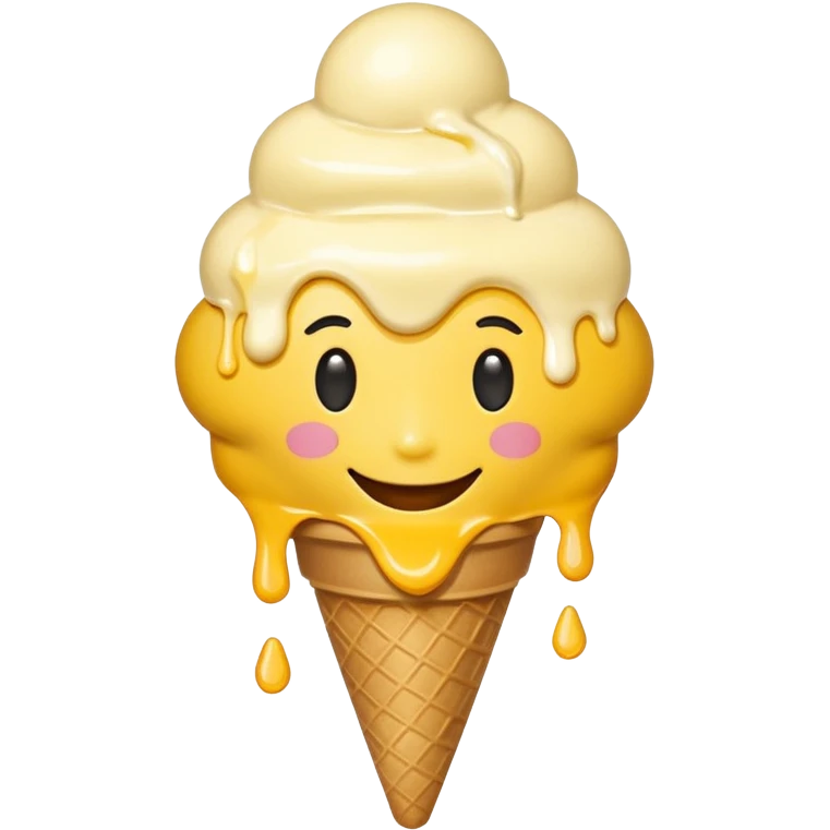 Smile face with icecream on it emoji