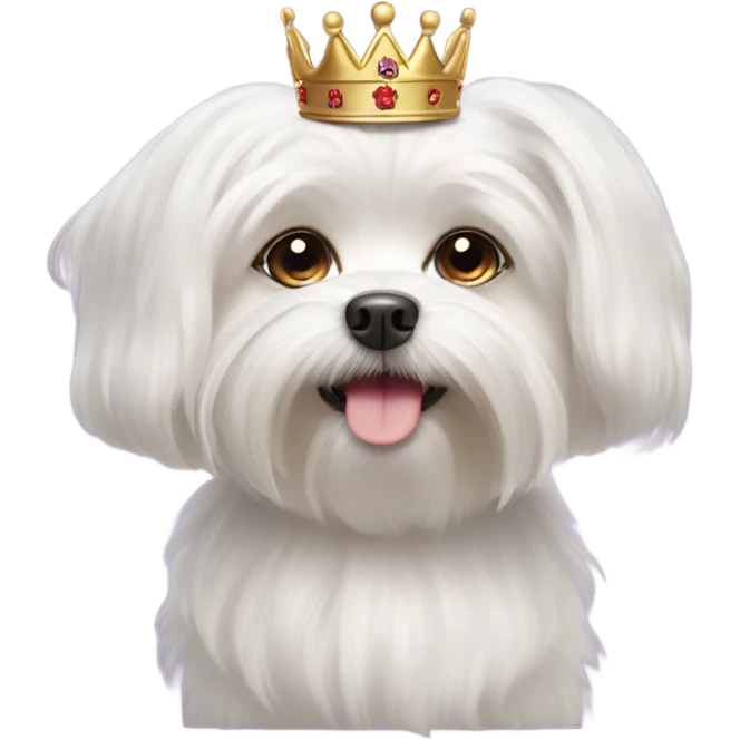 Maltese dog with a crown emoji