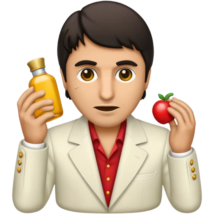 Emoji serio con sicatiz de tony montana que valla de la ceja a el cachete emoji