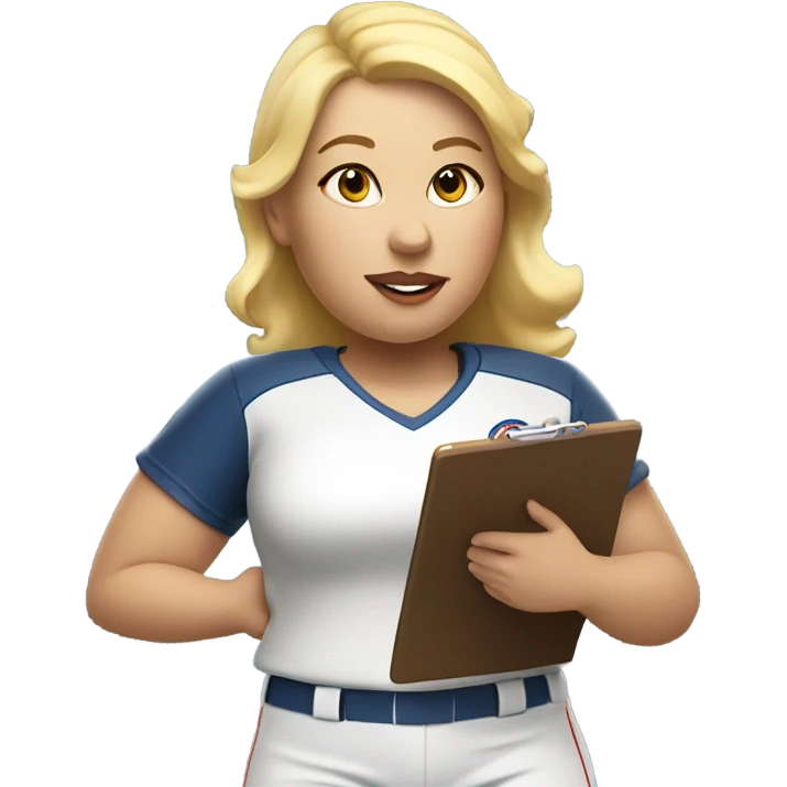 fat blonde softball coach emoji