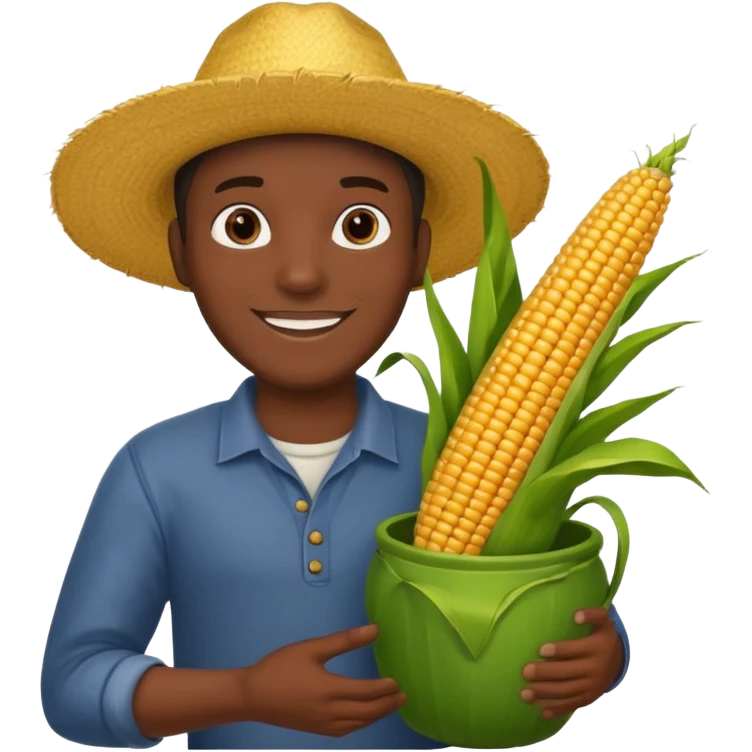 BLACK MAN HOLDING AN COOK CORN POT emoji