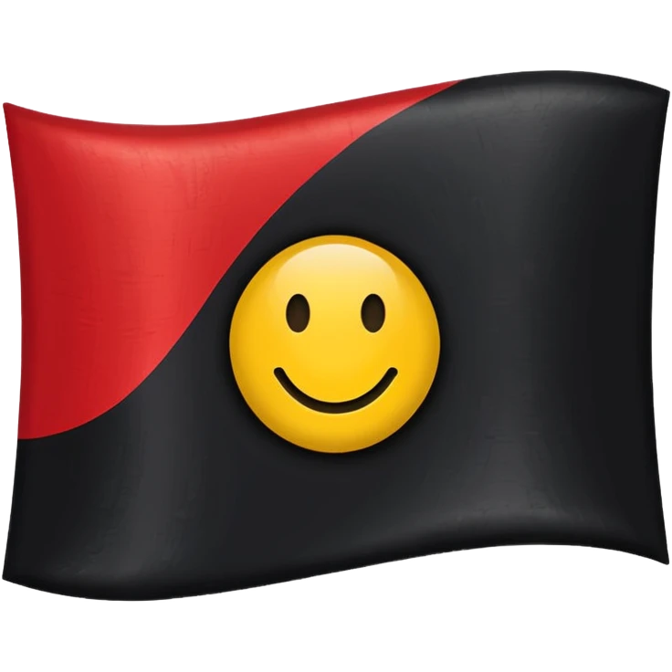 A wawy black and red rectangle with medium sized yellow circle in the middle flag emoji
