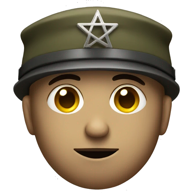 sad soldier with a jewish hat emoji