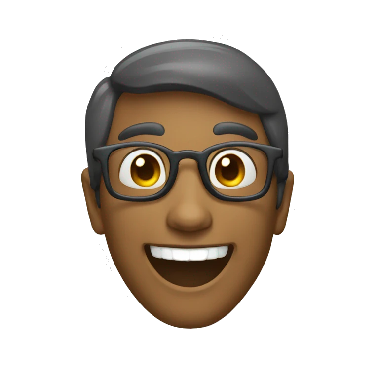 un chauve à lunette heureux emoji