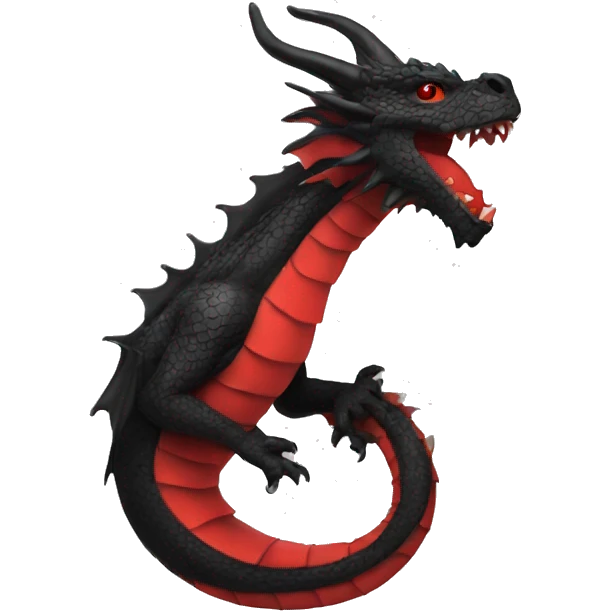 Black and red dragon  emoji