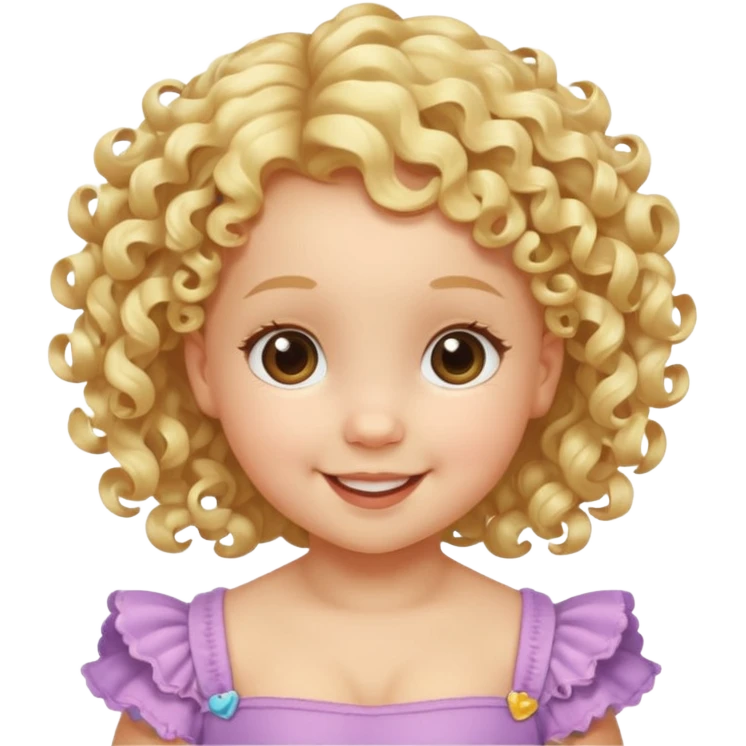 Cherubic Baby girl with curls bust emoji